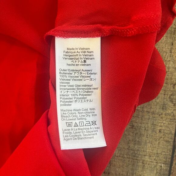 J.Crew Red Ruffled Blouse V-Neck Layered NEW NWT Plus Size 2X - Picture 10 of 11